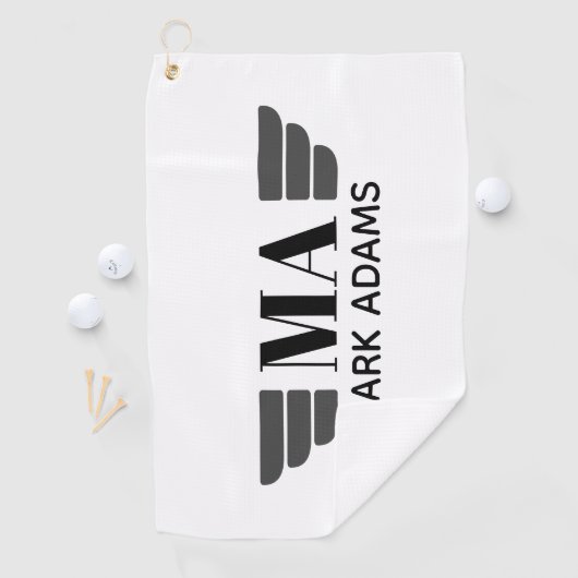 Flügel Personalisiert Monogramm Golfhandtuch (Insitu)