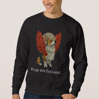 Flügel sind optional - Retro geflügelte Corgi Nied Sweatshirt