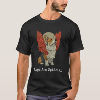 Flügel sind optional - Retro geflügelte Corgi Nied T-Shirt