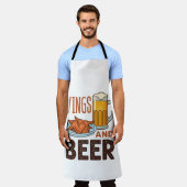 Flügel und Bier Hähnchenflügel Trinken Schürze (Getragen)