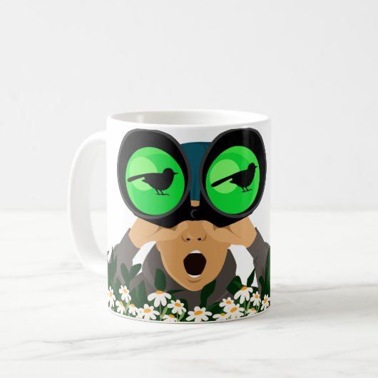 Flügel und Kaffee: Ein Traum für einen Birdwatcher Kaffeetasse (Vorderseite Links)