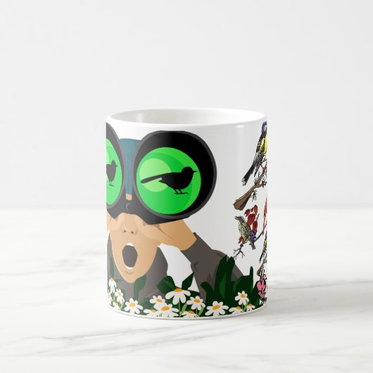 Flügel und Kaffee: Ein Traum für einen Birdwatcher Kaffeetasse (Mittel)