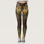 Flügel und Sonnenblumen Leggings (Vorderseite)
