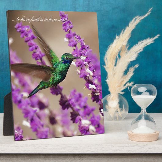 Flügel von Glauben-Funkeln Violett-Ohren Kolibri Fotoplatte (Seite)