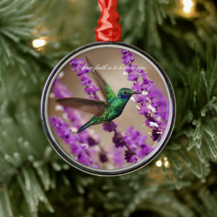 Flügel von Glauben-Funkeln Violett-Ohren Kolibri Ornament Aus Metall