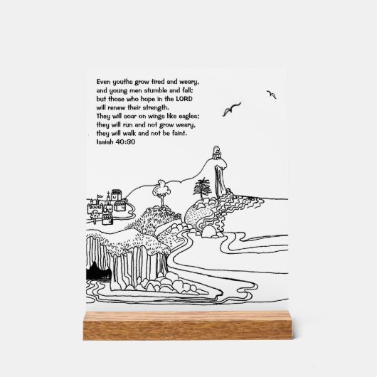 Flügel wie Adler Christliche Inspiration Acrylschild (Vorderseite)