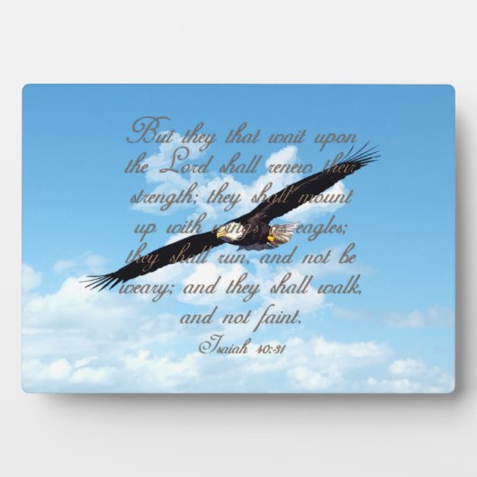Flügel wie Adler, Isaiah 40:31 Christliche Bibel Fotoplatte (Vorderseite)