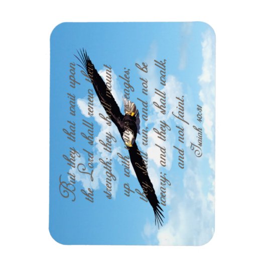 Flügel wie Adler, Isaiah 40:31 Christliche Bibel Magnet (Vertikal)