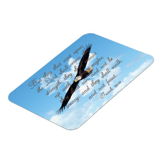 Flügel wie Adler, Isaiah 40:31 Christliche Bibel Magnet (Linke Seite)