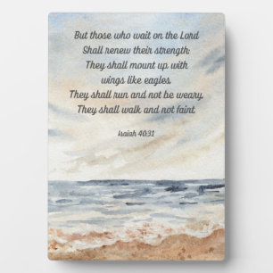 Flügel wie Eagles Isaiah Bible Verse Desk Art 12x1 Fotoplatte