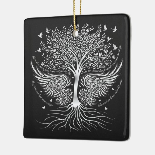 Flügel, zum der Weihnachtsbaum-Verzierung zu Keramikornament (Links)