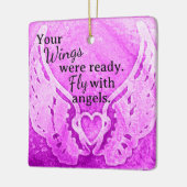 Flügelanggel-Rosa-Foto-Gedenkstätte Keramikornament (Links)