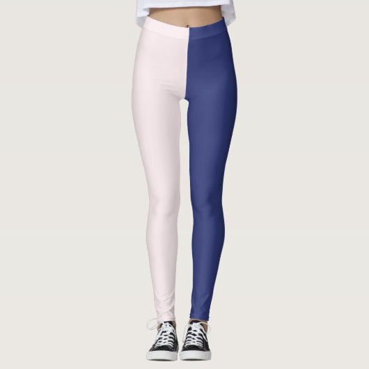 Flügelblaue und rosa vertikale Farbblöcke Leggings (Vorderseite)