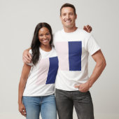 Flügelblaue und rosa vertikale Farbblöcke T-Shirt (Unisex)