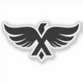 Flügelbuchstabe X Monogramm Aufkleber (Vorderseite)