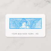 Flügeldrachen-Engel-Ornament Letterpress-Stil Visitenkarte (Vorderseite)