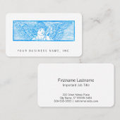 Flügeldrachen-Engel-Ornament Letterpress-Stil Visitenkarte (Vorne/Hinten)