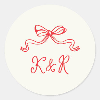 Flügeldrachen mit doppelter Monogramm-Hochzeit Runder Aufkleber