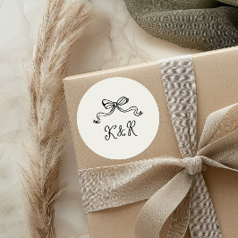 Flügeldrachen mit doppelter Monogramm-Hochzeit Runder Aufkleber