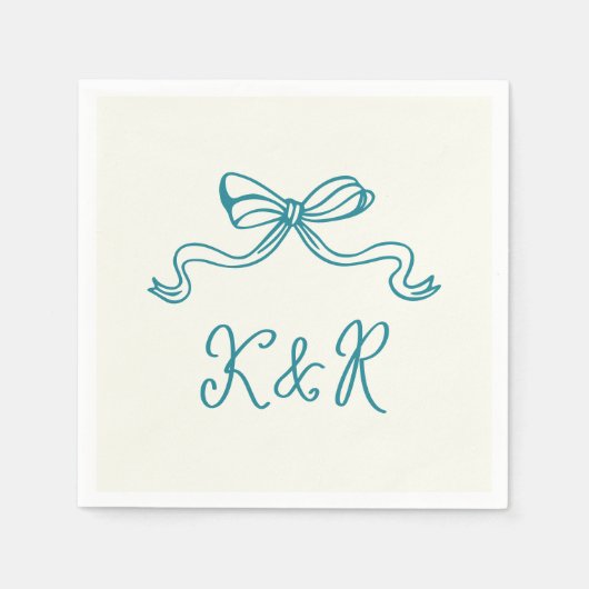 Flügeldrachen mit doppelter Monogramm-Hochzeit Serviette (Vorderseite)