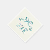 Flügeldrachen mit doppelter Monogramm-Hochzeit Serviette (Ecke)