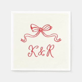 Flügeldrachen mit doppelter Monogramm-Hochzeit Serviette