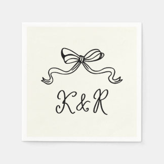 Flügeldrachen mit doppelter Monogramm-Hochzeit Serviette