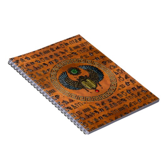 Flügeldrachen /W Gems & ägyptische Hieroglyphen Notizblock (Rechte Seite)