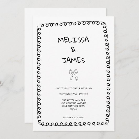 Flügeldraht Einladung (Vorne/Hinten)