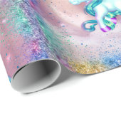 Flügeldraht und Regenbogen-Glitzer Rosa Geschenkpapier (Rolleneckpunkt)