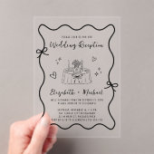 Flügeldraht-Wavy-Rahmen-Hochzeitsempfang Acryleinladungen (Insitu (Handheld))