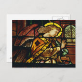 Flügelengel in Buntglasfenster Postkarte (Vorne/Hinten)