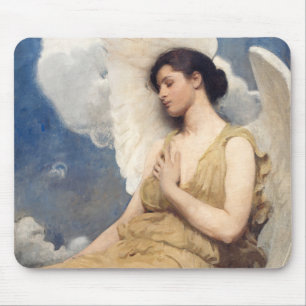Flügelengelengel-Figur schlafend Träumen auf Wolke Mousepad