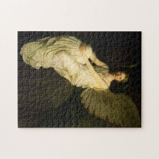 Flügelfigur auf einem Felsen von Abbott Thayer Puzzle (Horizontal)