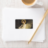 Flügelfigur, sitzend auf einem Felsen von Abbott T Adressaufkleber (Insitu)