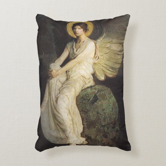 Flügelfigur, sitzend auf einem Felsen von Abbott T Dekokissen (Vorderseite(Vertikal))