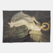 Flügelfigur, sitzend auf einem Felsen von Abbott T Geschirrtuch (Horizontal)