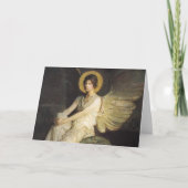 Flügelfigur, sitzend auf einem Felsen von Abbott T Karte (Vorderseite)