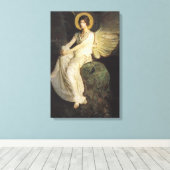 Flügelfigur, sitzend auf einem Felsen von Abbott T Leinwanddruck (Insitu (Holzboden))