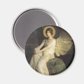 Flügelfigur, sitzend auf einem Felsen von Abbott T Magnet (Vorderseite/Rückseite)