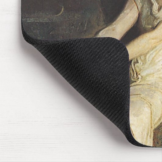 Flügelfigur, sitzend auf einem Felsen von Abbott T Mousepad (Ecke)