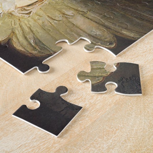 Flügelfigur, sitzend auf einem Felsen von Abbott T Puzzle (Seite)