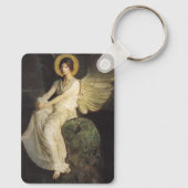 Flügelfigur, sitzend auf einem Felsen von Abbott T Schlüsselanhänger (Rückseite)