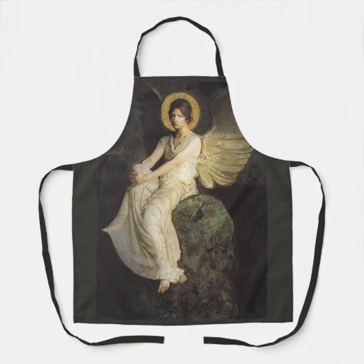 Flügelfigur, sitzend auf einem Felsen von Abbott T Schürze (Vorderseite)