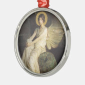 Flügelfigur, sitzend auf einem Felsen von Abbott T Silbernes Ornament (Links)