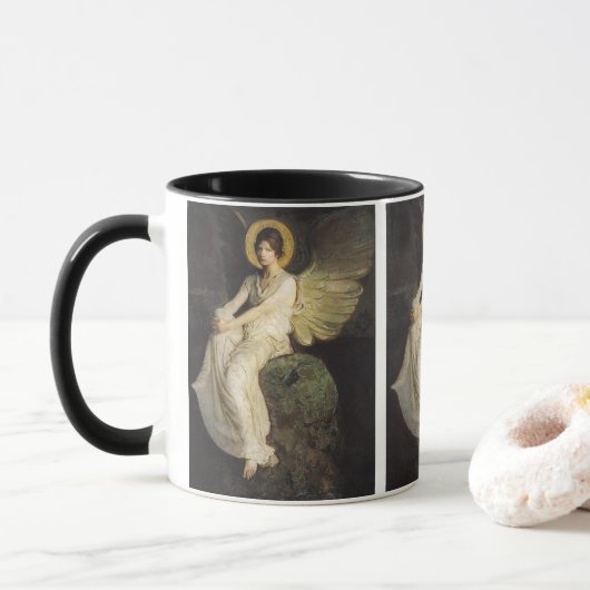 Flügelfigur, sitzend auf einem Felsen von Abbott T Tasse (Mit Donut)