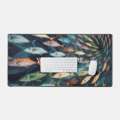 Flügelfisch-Muster Schreibtischunterlage (Tastatur & Maus)