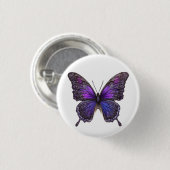 Flügelflügel: Lila Schmetterling Button (Vorne & Hinten)