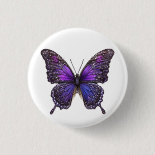 Flügelflügel: Lila Schmetterling Button
