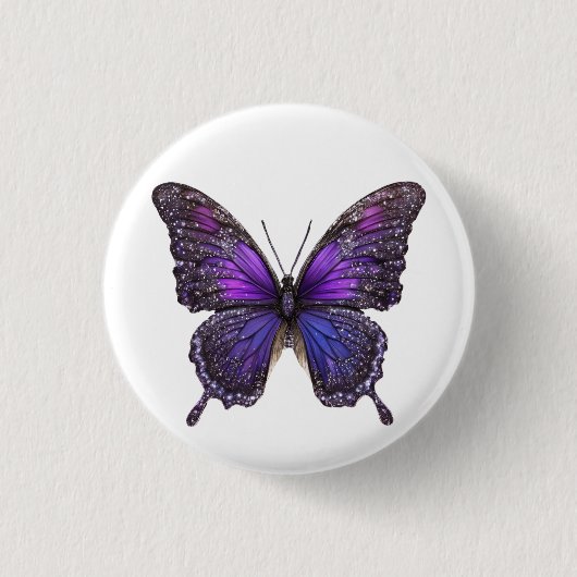 Flügelflügel: Lila Schmetterling Button (Vorderseite)